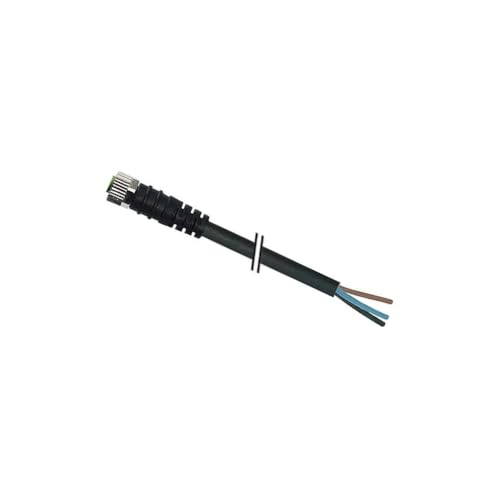 MURR ELEKTRONIK 7000-08041-6300300 3 M Cable Length, 3 Pole, Wire Twisted, 4 AMP,40 to 80 Degree C, 50 VAC, 60 VDC, A Coded, Cable CORDSET, IP6566K67, M8 Female Connector, Straight