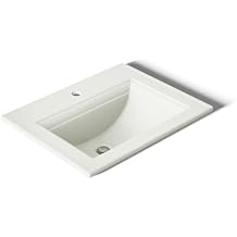 Kohler 2337-1-96 Memoirs Stately 22-3/4" rectangular drop-in bathroom sink, Biscuit