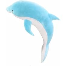 XIYUAN Dolphin Plush Pillow 27.5" Blue Dolphin Stuffed Throw Pillow Super Soft Sea Animal Plush Toys Dolls for Boys Girls Sleeping Cushion Gift