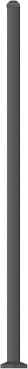 XCEL Fence - Fence & Gate Post - 4'H x 2" Sq Post w/Welded Flange, Cap & 4 Anchor Bolts - for Concrete Mount - Universal Fit - Powdercoated Black