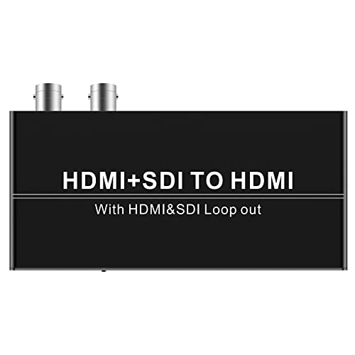 Wiistar SDI HDMI to HDMI Converter Adapter Full HD 1080P SDHD3G-SDI to HD MI Adapter with HD&SDI Loopout for CCTV Monitor Camera
