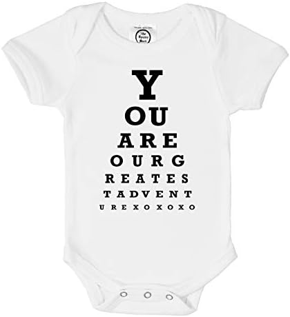 The Spunky Stork Unisex Baby You are Our Greatest Adventure Eye Chart Bodysuit