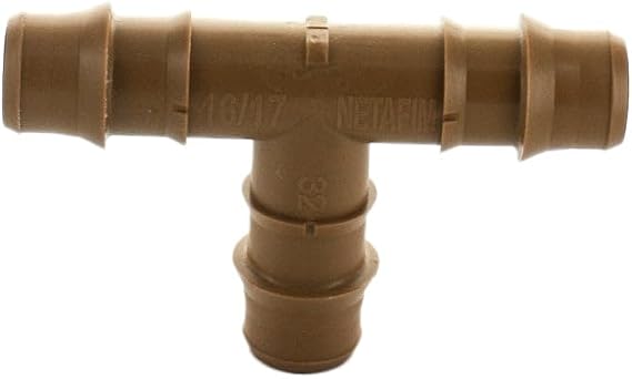 17mm Techline Insert Tee - Drip Irrigation Barbed Tee Connector (100 PCS) | Compatible with 1/2" Drip Line Tubing | Easy Install | Precision Garden Watering (00135-000870) 