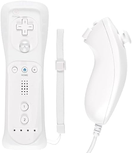 Remote Controller for Wii, Wii Controller Remote with Nunchuck Wii Controller,Retro Wii Remote and Nunchuck Controllers with Silicon Case and Strap for Wii and Wii U