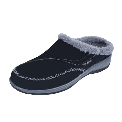 Orthofeet Womens Orthopedic Charlotte Adjustable Faux Fur Lined Slipper