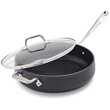 All-Clad HA1 Hard Anodized Nonstick Saute Pan 4 Quart Induction Oven Broiler Safe 500F Pots and Pans, Cookware Black