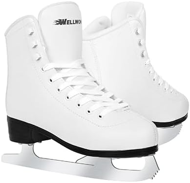 Figure Ice Skates for Women Girls and Boys, Lace-Up Adult Figure Skate Ice Hockey Skates for Outdoor and Skating Rink, Figure Ice Skate Shoes Size US Women's 9/Men's 7.5