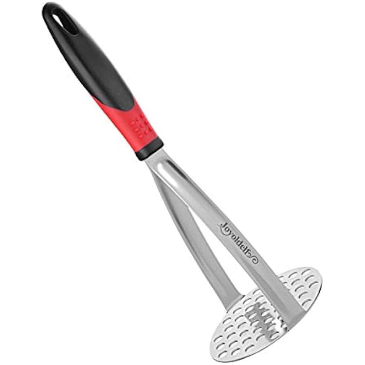 Joyoldelf Heavy Duty Potato Masher, Stainless Steel Integrated Masher Kitchen Tool & Food MasherPotato Smasher with Non-slip Handle, Perfect for Bean, Vegetable, Fruits, Baby Food, Avocado, Meat