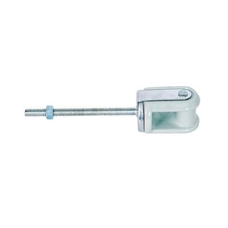 Morris Products Service Entrance Insulator Wire Holder Strong, Compact, Solid Rivet Porcelain, Galvanized Steel Bolt, Nut Type Wire Holders 3/8 x 5 Bolt, (21899)