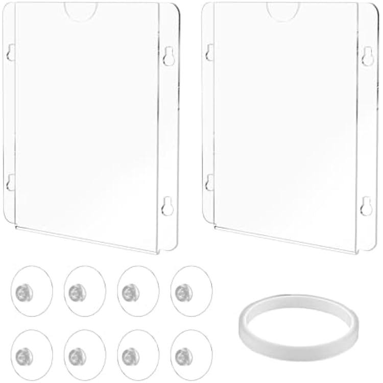 iayokocc 11pcs Acrylic Window Sign Holder Suction Cups, Clear Acrylic Frames Glass Window Wall Mount, 8.5inchx11inch Window Sign Holder Set Office Mall Restaurant Suction Cup