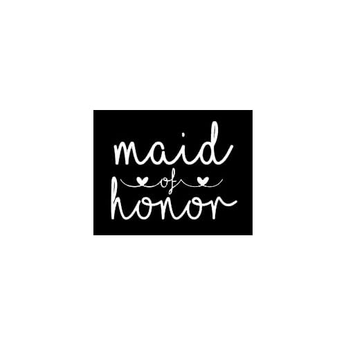 LLI Maid of Honor | Decal Vinyl Sticker | Cars Trucks Vans Walls Laptop | White |5.5 x 4.3 in | LLI959