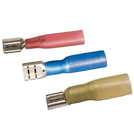 Morris Products 12272 Female Disconnect, Heat Shrinkable, Red, 22-16 Wire Size, 0.032"X0.250" NEMA Tab, 200-Pack