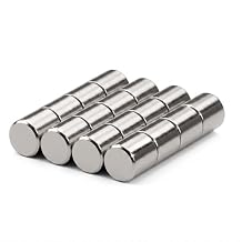 N50 Neodymium Cylinder Magnets 3/8 x 3/8 Inch (10mm x 10mm) Strong Rare Earth Rod Magnets for 3D Printing, Woodworking, Cabinet Closures & DIY, 16 Pack