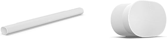 Sonos Arc Ultra Arc Ultra Premium Sound Bar, Sound Motion Technology, AI Speech Enhancement, Dolby Atmos Surround Space Audio, Bluetooth 5.3, White + Era 300, Dolby Atmos, Space Audio, Smart Speaker, Bluetooth 5.0, Wi-Fi, Built-in Microphone, White
