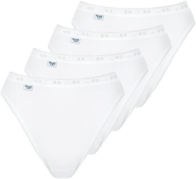 Sloggi Womens Basic+ Cotton Rich Tai Brief 4 Pack Black or White