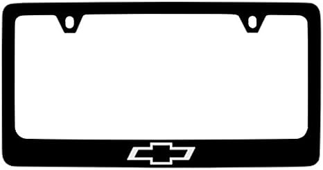 Chevrolet Chevy Logo Black Metal License Plate Frame Holder
