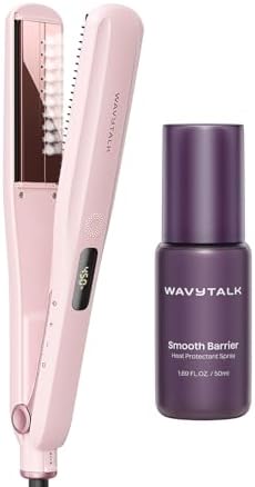 Wavytalk Steam Sesh Hair Straightener and Heat protectant Spray for Hair 1.69 Fl Oz