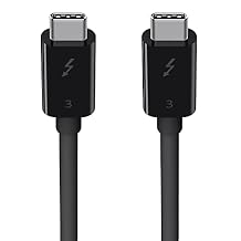 Belkin Thunderbolt 3 Cable (USB-C to USB-C), 100 Watts (1.6 Feet/ 0.5 Meters) - F2CD084bt0.5MBK, black
