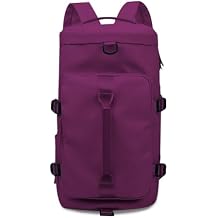 FANDARE Sports Gym Bag for Women Crossbody Shoulder Bag 3 in 1 Men Laptop Business Backpack Weekender Overnight Flight-Approved Duffle Bags with Shoe Compartment Tote Handbags Dark Purple