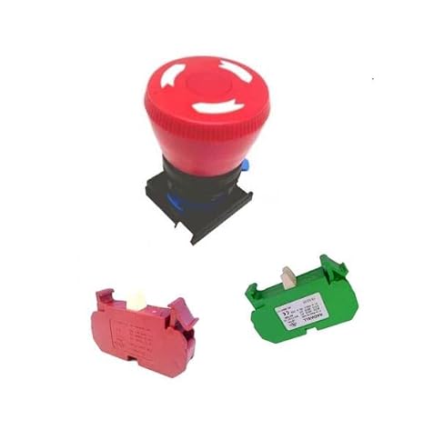 RADWELL Verified Substitute 3SU1000-1HB20-0AA0-SUB-1NO/1NC-KIT Substitute for Siemens 3SU1000-1HB20-0AA0, Push Button KIT, Includes Cap/Actuator/Bezel/Latching Device & Contact Block(S),