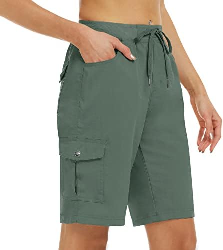 MoFiz Womens 10 Hiking Cargo Shorts 6 Pockets Lightweight Quick Dry Outdoor Running Athletic Short Summer Travel Loose