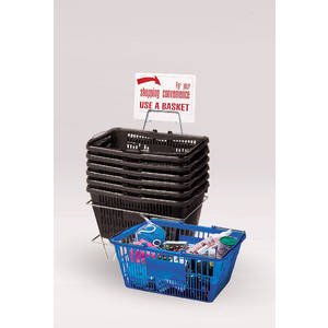 6 Black Plastic Shopping Baskets