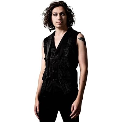 Killstar Constantine Flocked Velvet Goth Punk Vampire Waistcoat Vest