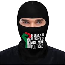 Palestine Flag Human Rights are Not Political Full Face Balaclava Ski Face Mask Windproof Sun Protection Hood Neck Gaiter Scarf Unisex
