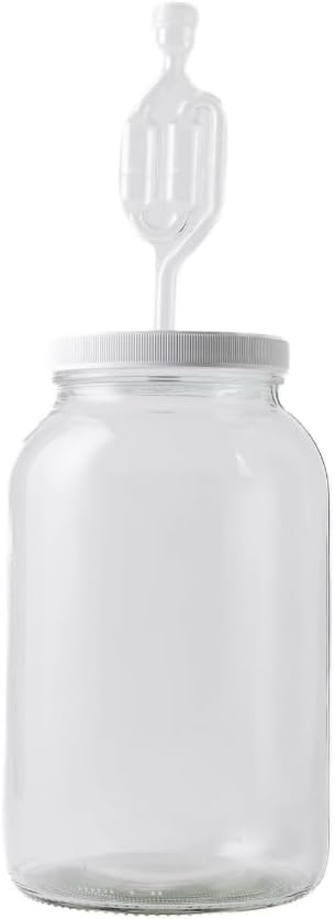Glass Jar with Lid | 1 Gallon Wide Mouth Fermentation Set with Airlock