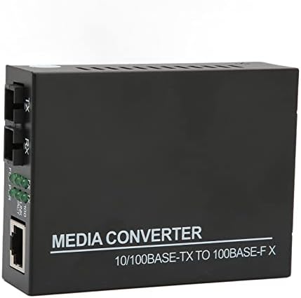 Media Converter Fiber, 10M 100M RJ45 Port to 100Base Multimode Fiber Media Converter Full Duplex Mode Multifunction Ethernet Media Converter with LED Indicators(US Plugs 110-240V)