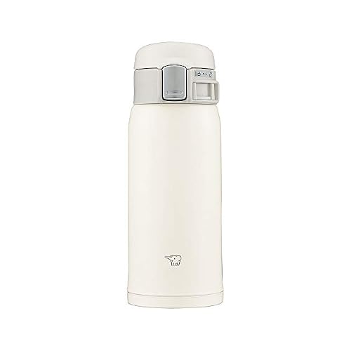 Zojirushi SM-SF36-WM Zojirushi Water Bottle, Direct Drinking, One-Touch Opening, Stainless Steel Mug, 12.2 fl oz (360 ml), Pale White
