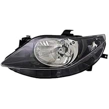 Left Headlight compatible with Seat Ibiza 5 6J1 6J5 6J8 2008 2009 2010- VP1487L Headlamp Driver Side Headlights Assembly Projector Front Light Car Lamp Clear Glass Black LHD
