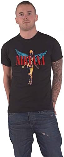 Nirvana T Shirt in Utero Angelic Band Logo Official Mens Black Size XL