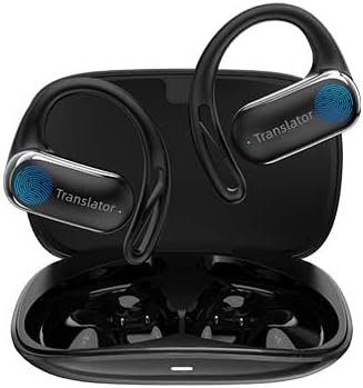 Wooask AI Translator Earbuds, 144 Language Translator Earbuds Open Ear Design 3-in-1 AI Translation Earbuds Real Time F56 Black (No Offline Package)