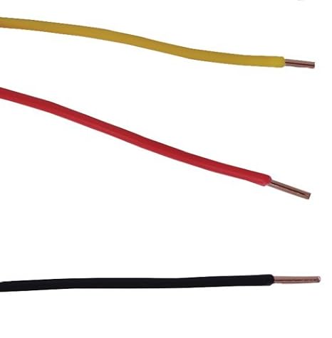 22 Gauge AWG Solid Hook-Up Wire Set - 300 ft 3 Color Kit 100 feet ea of Black, Red, Yellow PVC Insulated Electrical Point Wiring & Breadboard Electronics Prototyping Primary Power Line/Cable UL1007