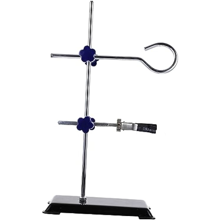 1pc Miniature Iron Retort Stand Portable Support Stand for Laboratory Use for Chemistry and Physics Work Firm Base Equipment Placement Includes Utility Clamp for Test Tubes Random