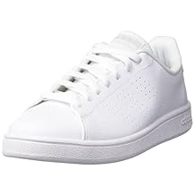 adidas Men's Advantage Base Tennis Shoe, White/White/Green, 9 M US