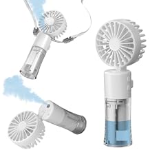 Handheld Misting Fan, Multi-purpose for Portable Mini Mister Neck Fan, 1500mAh Desk Fan, 4 Speed Adjustable, Suitable for Women, Home, Office, Travel (White)