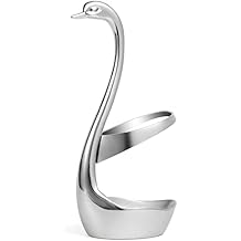 AnSaw Silver Swan Base Holder Coffee Bar, Dining Entertaining Wedding Table Decorative (Size Large)