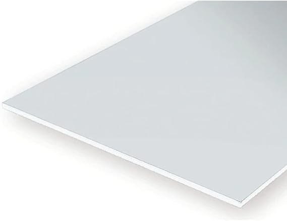 Evergreen 9020, polystyrene Board, 150 mm x 300 mm x 0.50 mm. Pack of 3, White