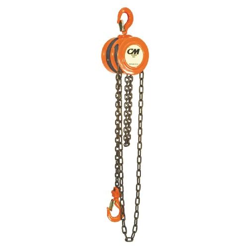CM 2258 Steel Lightweight Hand Chain Hoist, 4000 lbs Capacity, 10 Lift Height, 1-14 Opening