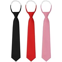 Luckyvestir Ties for Women Pre-tied Adjustable Womens Ties 2.75" Skinny Neckties Perfect for Women School Uniforms Graduation