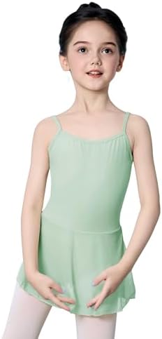 Daydance Spandex Toddler Girls Dance Leotards with Mesh Skirt, Camisole Ballet Dress