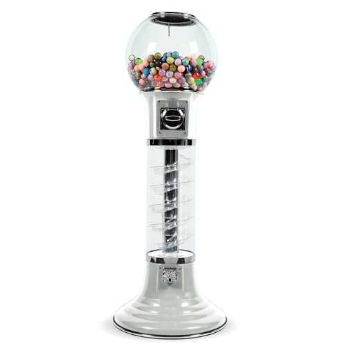 Gumball Machine with Stand - 4 FT Commercial Spiral Bubble Gum Machine - Free Spin Coin Mechanism - Dispenses 1 Gumballs - Vending Machines for Kids