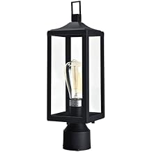 17 Inch Outdoor Lamp Post Light Fixture, Exterior Pillar Lights Post Sconce for Residential Sidewalk Pier Mount Outdoor Light, E26