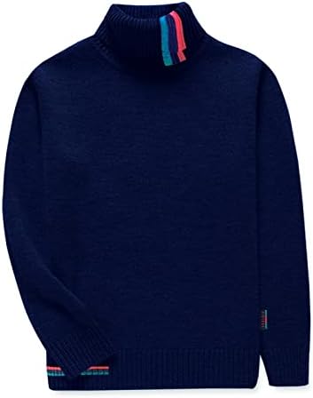 Boys Turtleneck Sweater Kids Youth Fashion Long Sleeve Knit Pullover High Collar Cotton Warm Sweaters 5-14 Years