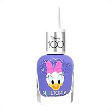 Nailtopia Bio-Sourced Chip Free Nail Lacquer Disney Collection Daisy Duck - Superfood-Infused Polish - Chip Resistant Formula - Quick-Dry, Long Lasting Wear - Purple Creme - 0.41 oz