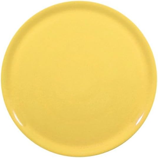 HENDI Pizza Plate, Porcelain, Pattern: Plain, Dishwasher and Microwave Safe, Diameter 330 mm, Yellow
