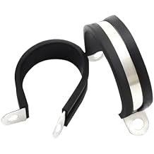 20 Pcs 3/8 Inch Cable Clamp, Stainless Steel 304 Conduit Clamp Rubber Cushioned, Metal Pipe Clamp for Wiring, Pipe, Rack, Hose, Line Management