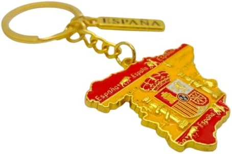 BDM Original Keychain from Spain with The Silhouette of The Country and The National Flag for Men and Women.